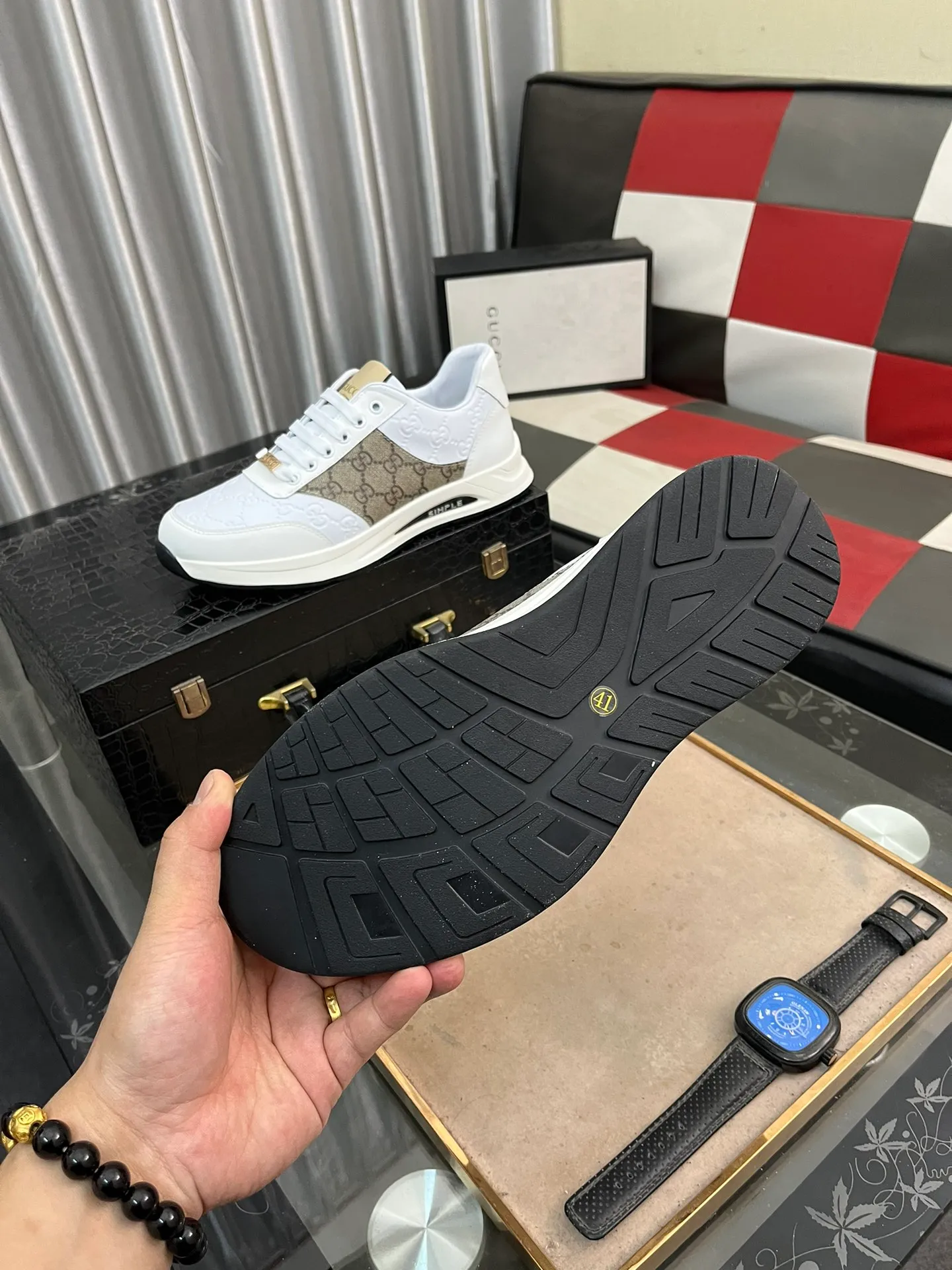 Men's Men's Shoes 💰420 ⌚️⌚️[GUCCI] Gucci men's casual shoes are absolutely popular 🔥The ultimate matching item for trendy men! Irresistible charm of super texture, the main recommendation, the upper is made of high-quality cowhide + breathable fabric, sheepskin feet, wear-resistant rubber sole, noble and elegant! Extremely comfortable🎁🎁You can be as handsome as you want💪 Size: 38-44!